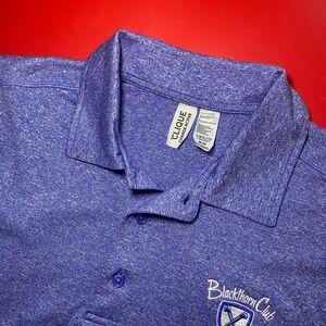 Clique‎ Polo Shirt Sky Blue Blackthorn Golf Club Logo Men’s Medium